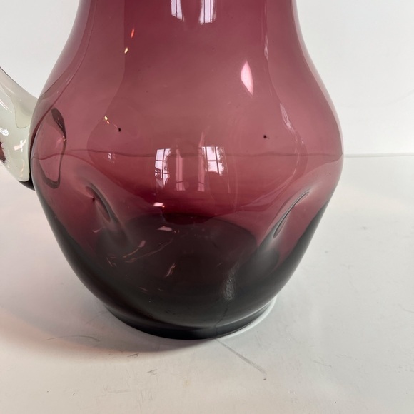 Vintage Amethyst Blown Bischoff Art Glass Pitcher - Picture 4 of 9